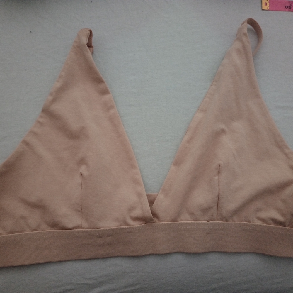 XL Pact Organic Cotton Elastic Peach Nude Triangle Bralette